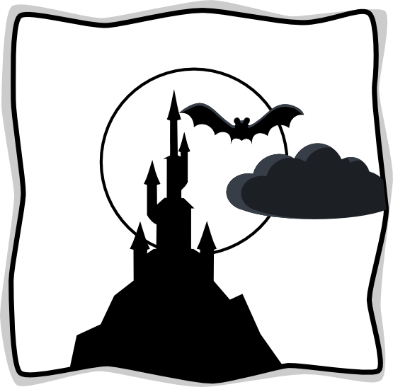 Castle Clipart Black And White - Spooky Clipart (555x547), Png Download