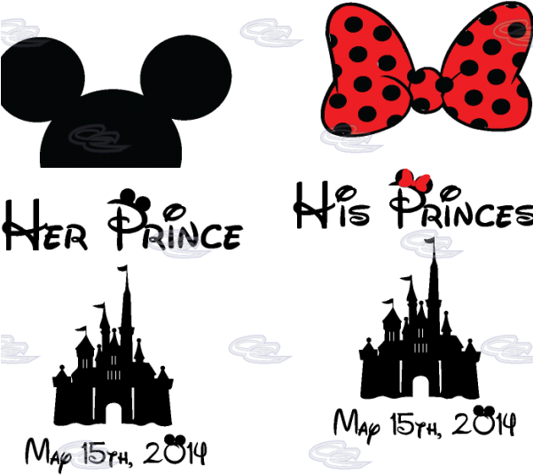 Free Disney Princess Castle Silhouette Png - His And Hers Png (600x600), Png Download