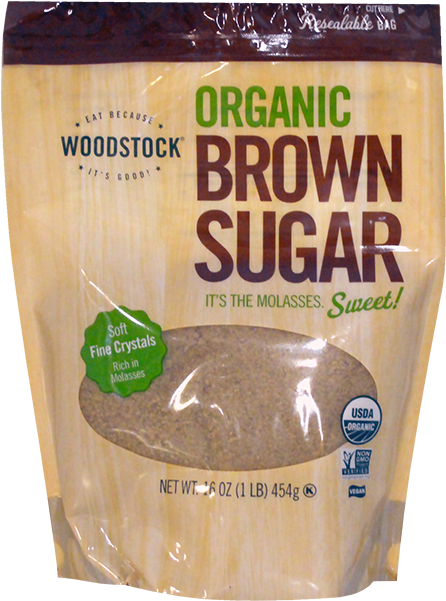 Woodstock Farms Brown Sugar Organic Bag-16 Oz - Organic Brown Sugar Bags (650x650), Png Download