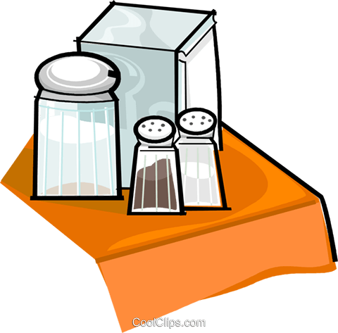 Salt, Pepper, Sugar And Napkins Royalty Free Vector - Clip Art (480x473), Png Download