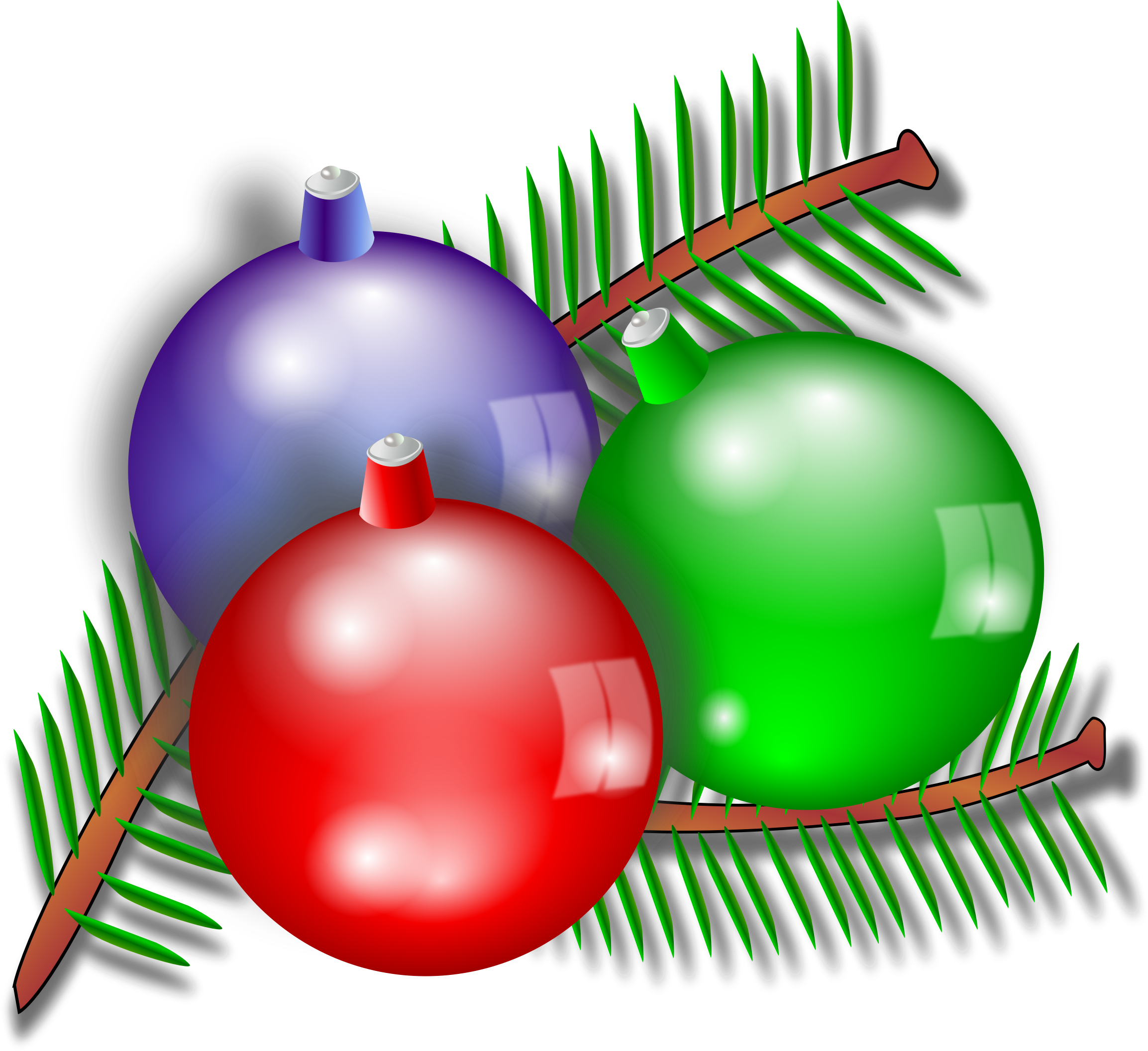Christmas Ornament Clipart Three - Christmas Ornaments Clipart (2307x2113), Png Download