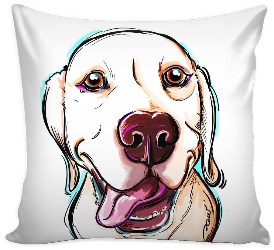 Labrador Pillow Cover - Transparent Pillow Cute Png (1024x1024), Png Download