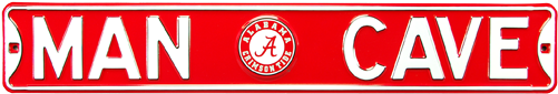 Alabama Crimson Tide “man Cave” Authentic Street Sign - Wall Sign: Man Cave Alabama Crimson Tide Steel Sign, (500x500), Png Download