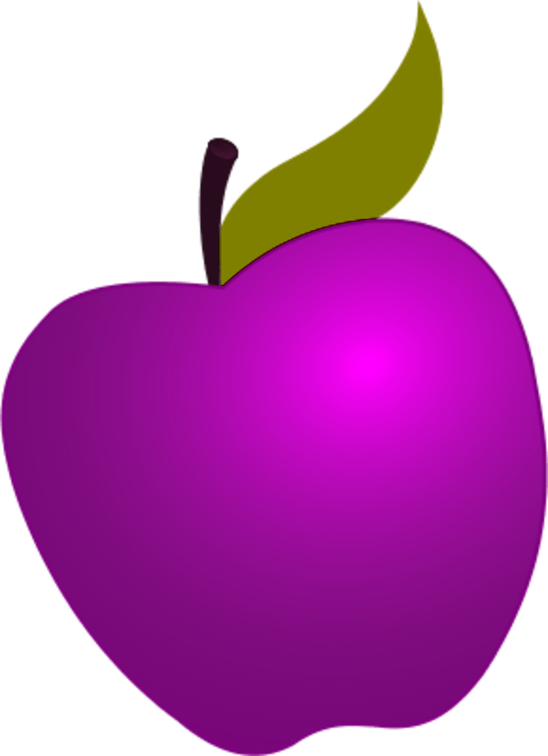 Dots Clipart Transparent Apple - Purple Apple Clipart (600x828), Png Download