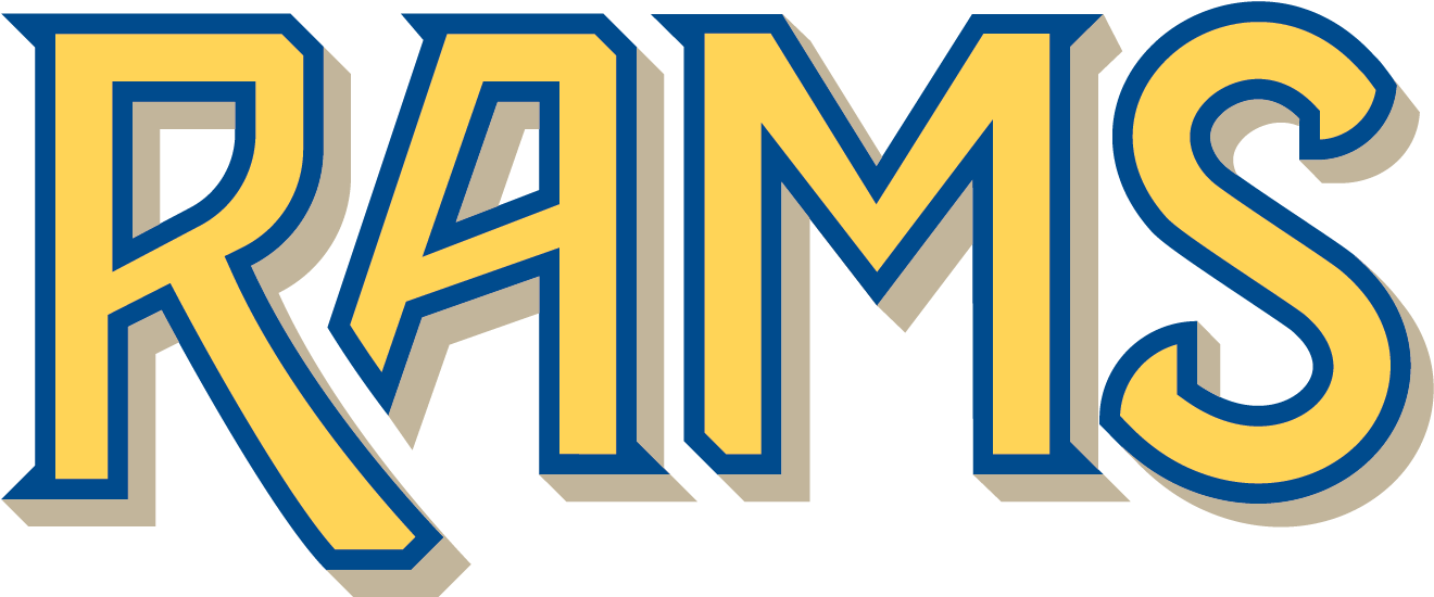 Rams Wordmark Color With Drop Shadow - Graphic Design (1575x826), Png Download