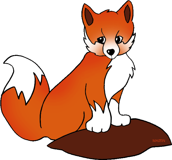 United States Clip Art By Phillip Martin, State Land - Clip Art Of Fox (648x593), Png Download