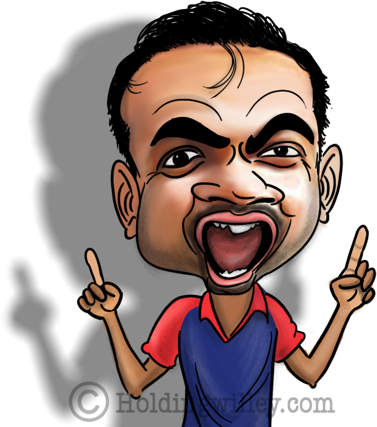 Amit Mishra India Cricket Ipl - Cartoon (751x841), Png Download