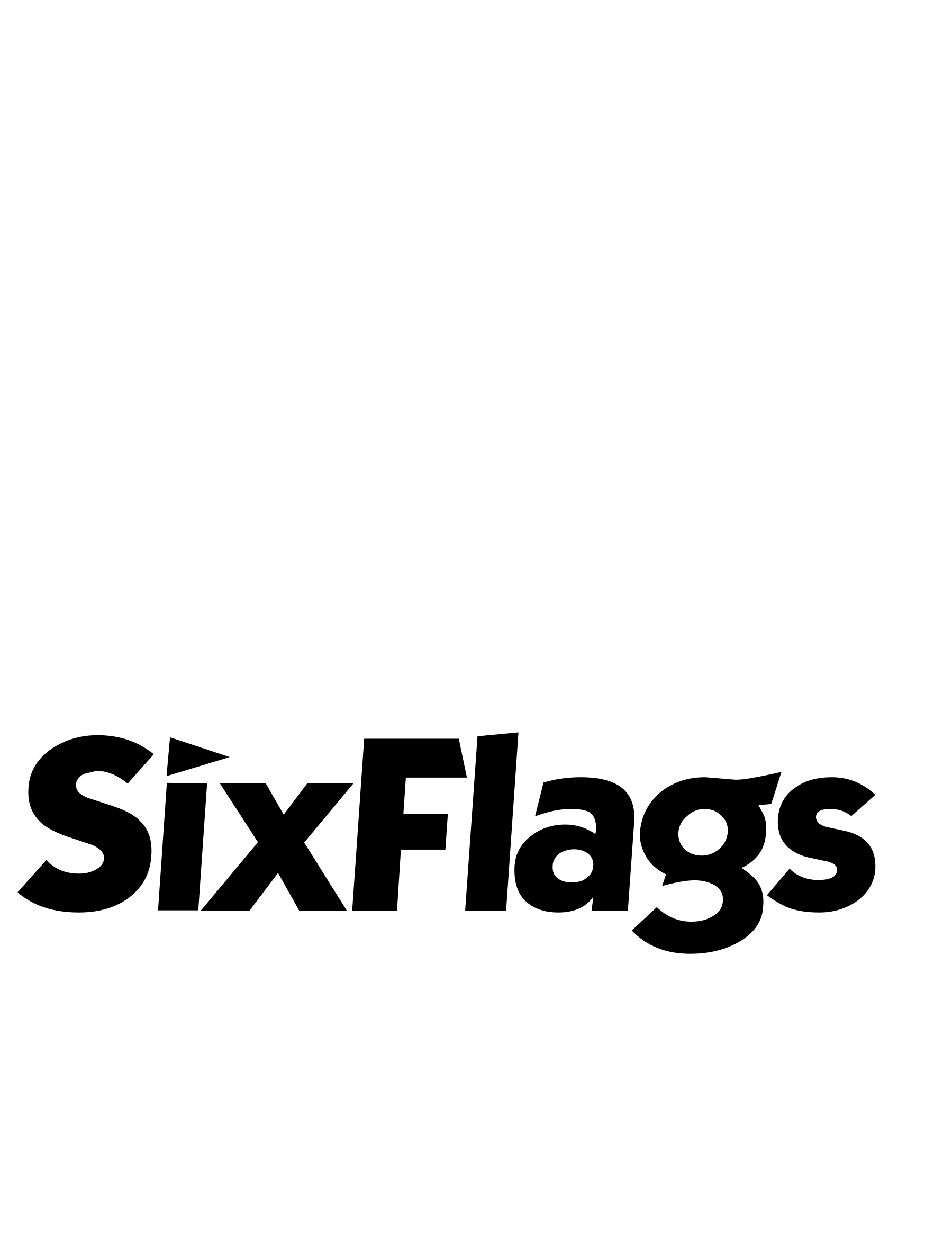 Six Flags Logo Black And White - Six Flags (2400x2400), Png Download