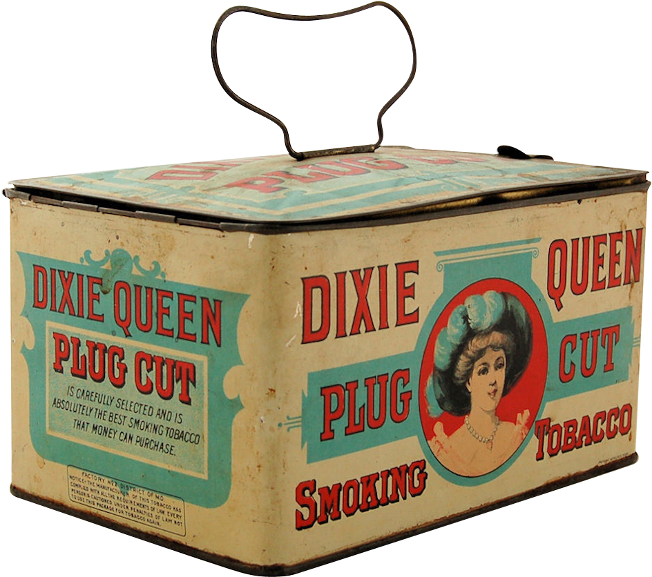 Dixie Queen Tobacco Advertising Tin Lunch Box Pail - Box (943x943), Png Download