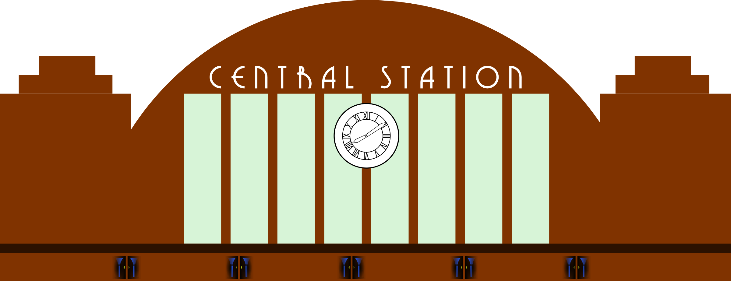 Station Stop Free Pnglogocoloring - Train Station Clipart Png (2400x923), Png Download