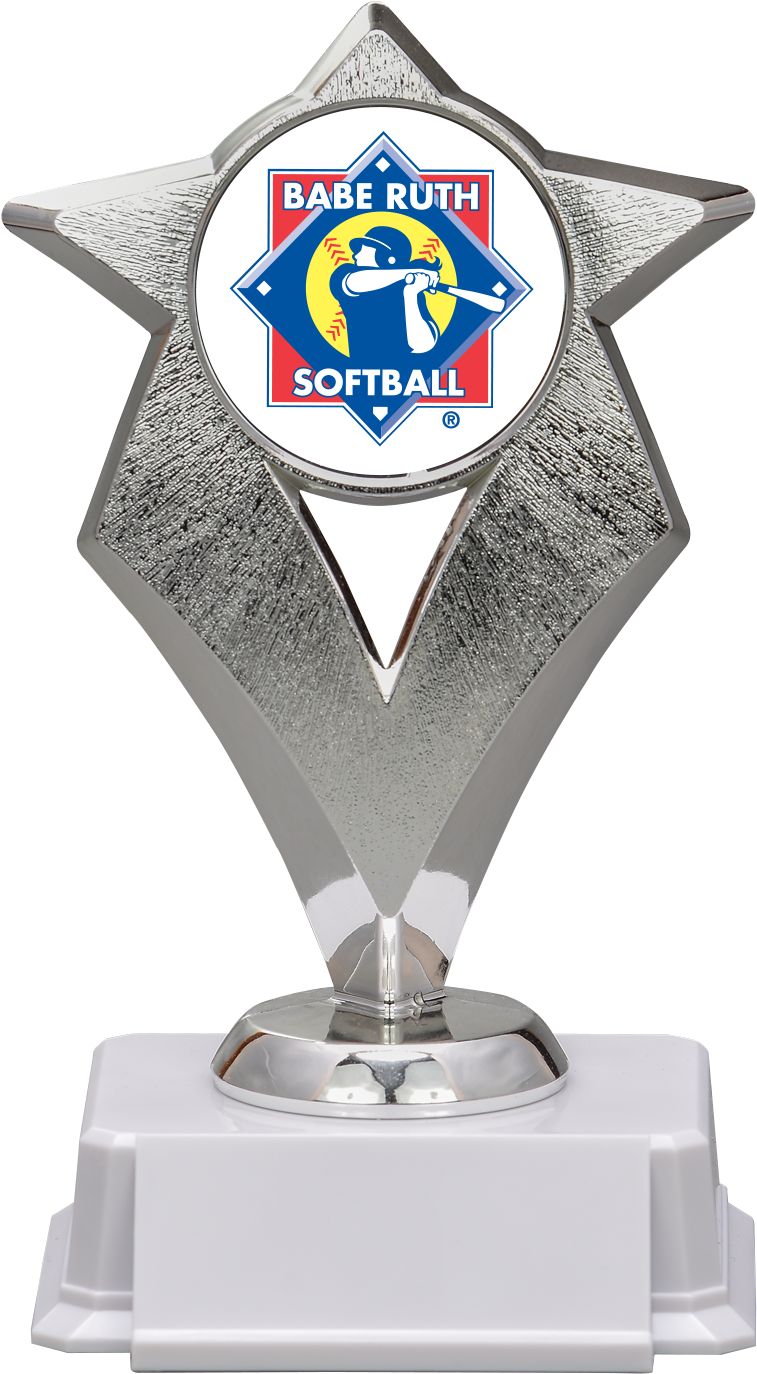Silver Star Trophy - Babe Ruth Softball (1500x1500), Png Download