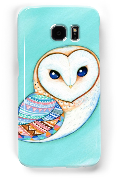 Tribal Pattern Barn Owl By Annya Kai - Owl Wallpaper Ipad Mini (500x700), Png Download