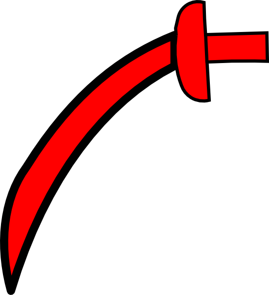 Red Pirate Sword (546x599), Png Download