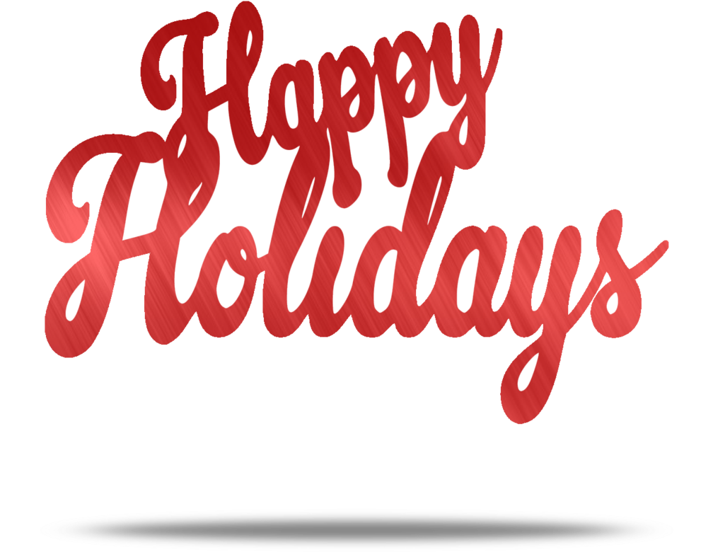Happy Holidays Text Metal Wall Art - Calligraphy (1024x1024), Png Download