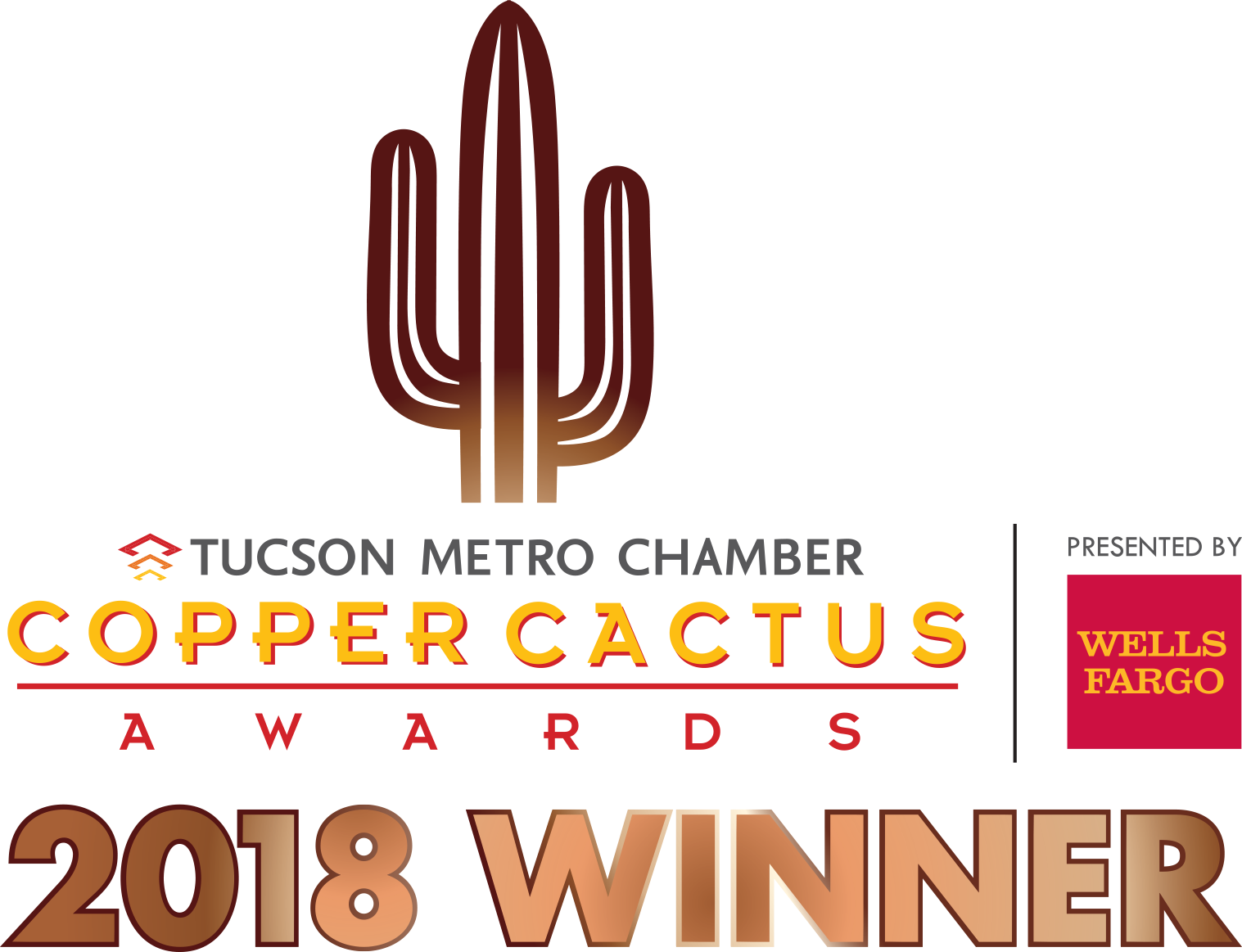 Copper Cactus Logo With Wells Fargo 2018 Winners Vector - Copper Cactus Awards Logo (1517x1163), Png Download