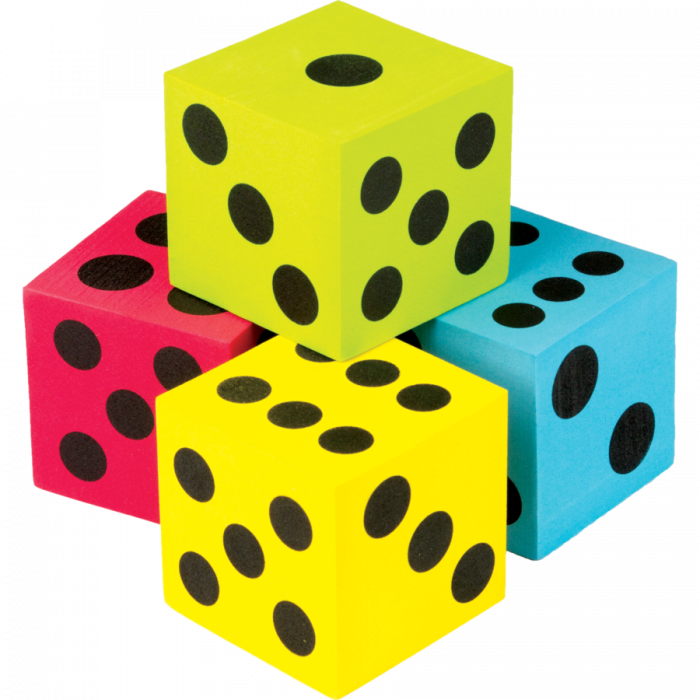 Foam Colorful Jumbo Dice - Colorful Dice Clipart (700x700), Png Download