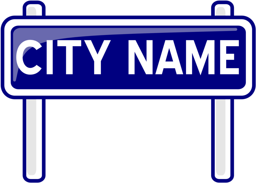 City Nameplate - Sign Post Clip Art (958x1355), Png Download