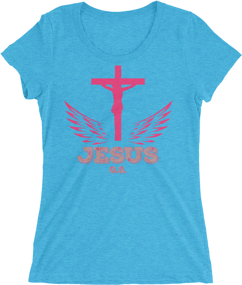 Jesus Pink Cross - Rainbow Womens T Shirt (1000x1000), Png Download
