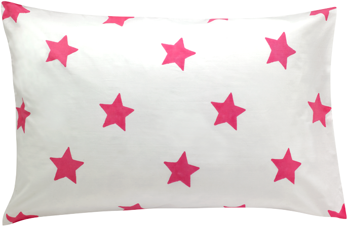 Bright Pink Star Single Pillowcase - Stars Falling Black And White (750x750), Png Download