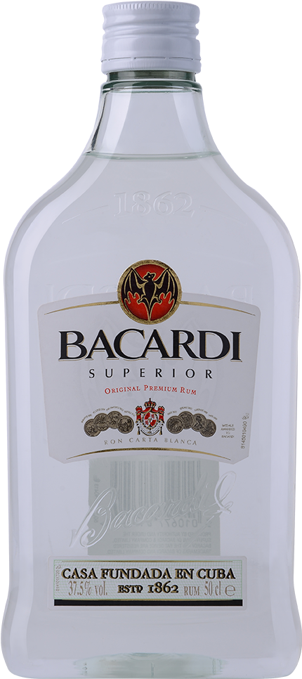 Bacardi Superior Rum 50cl - Bacardi (652x1060), Png Download