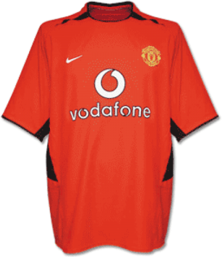 02 03 Manchester United Home Jersey Shirt - Manchester United Kit 2002 (526x660), Png Download