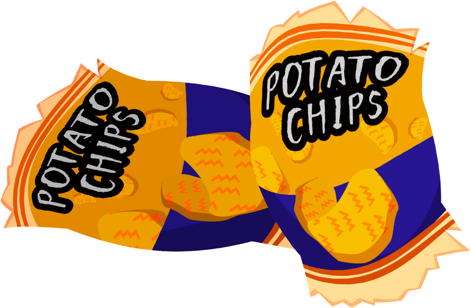 Hand Drawn Illustration Snack Potato Chips Png And - Illustration (2000x2000), Png Download