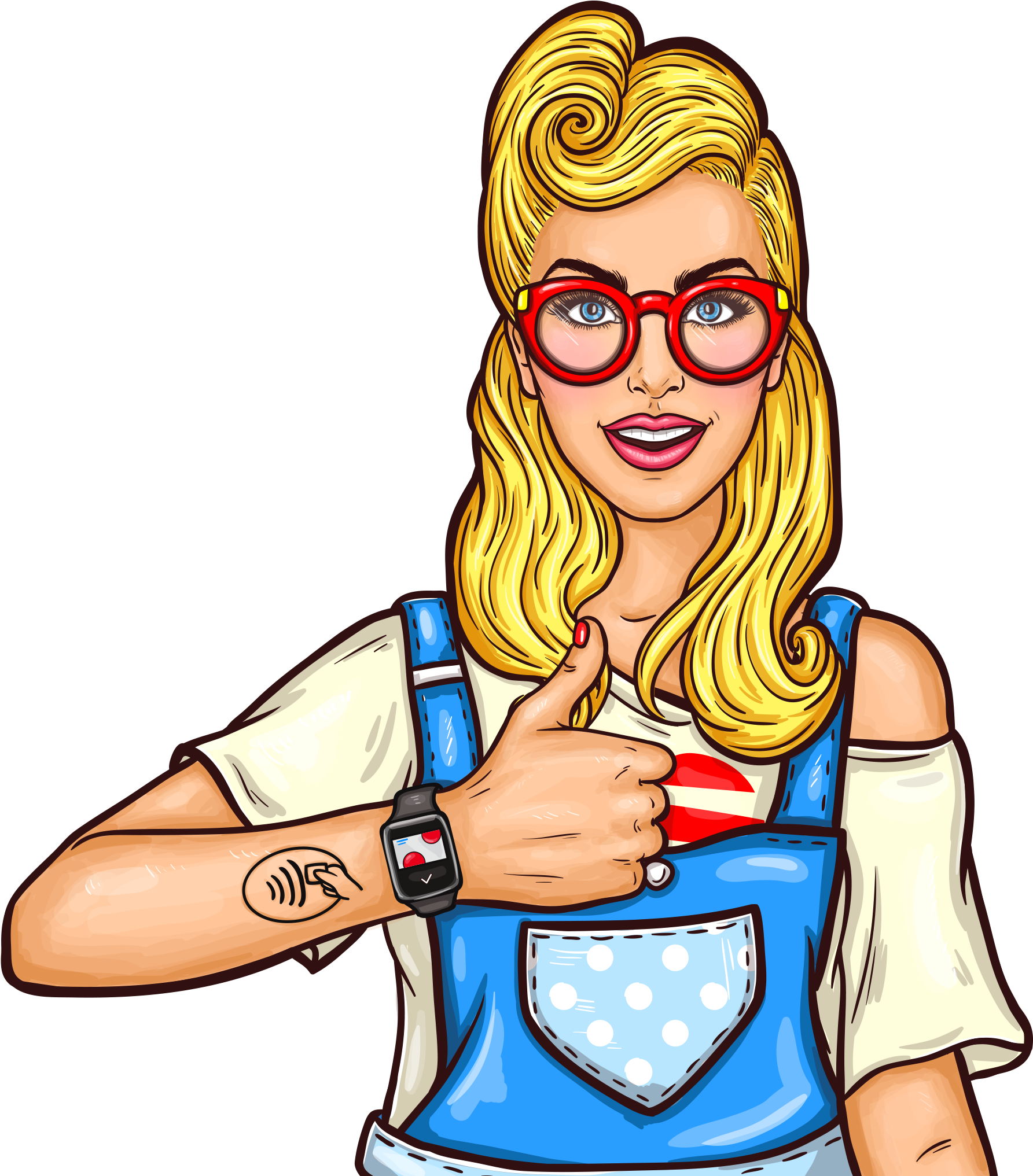 Download - Pop Art Girl Png (2048x2048), Png Download