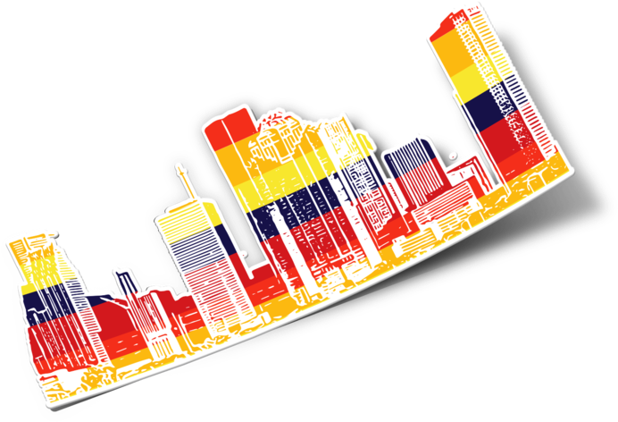 Houston Skyline Sticker (1000x1000), Png Download