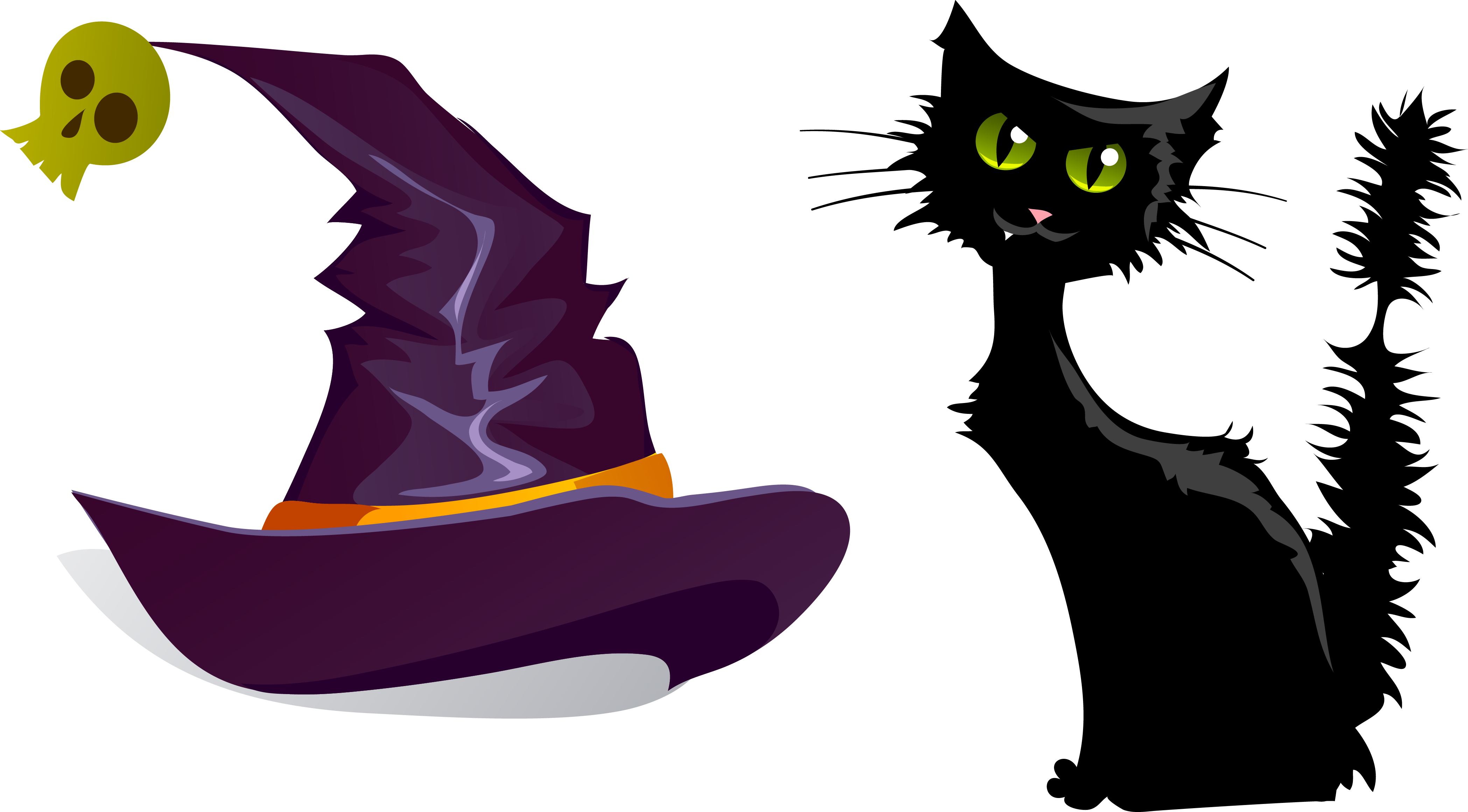 Svg Black And White Cat Clipart Free - Halloween Black Cat Emoji (4195x2321), Png Download