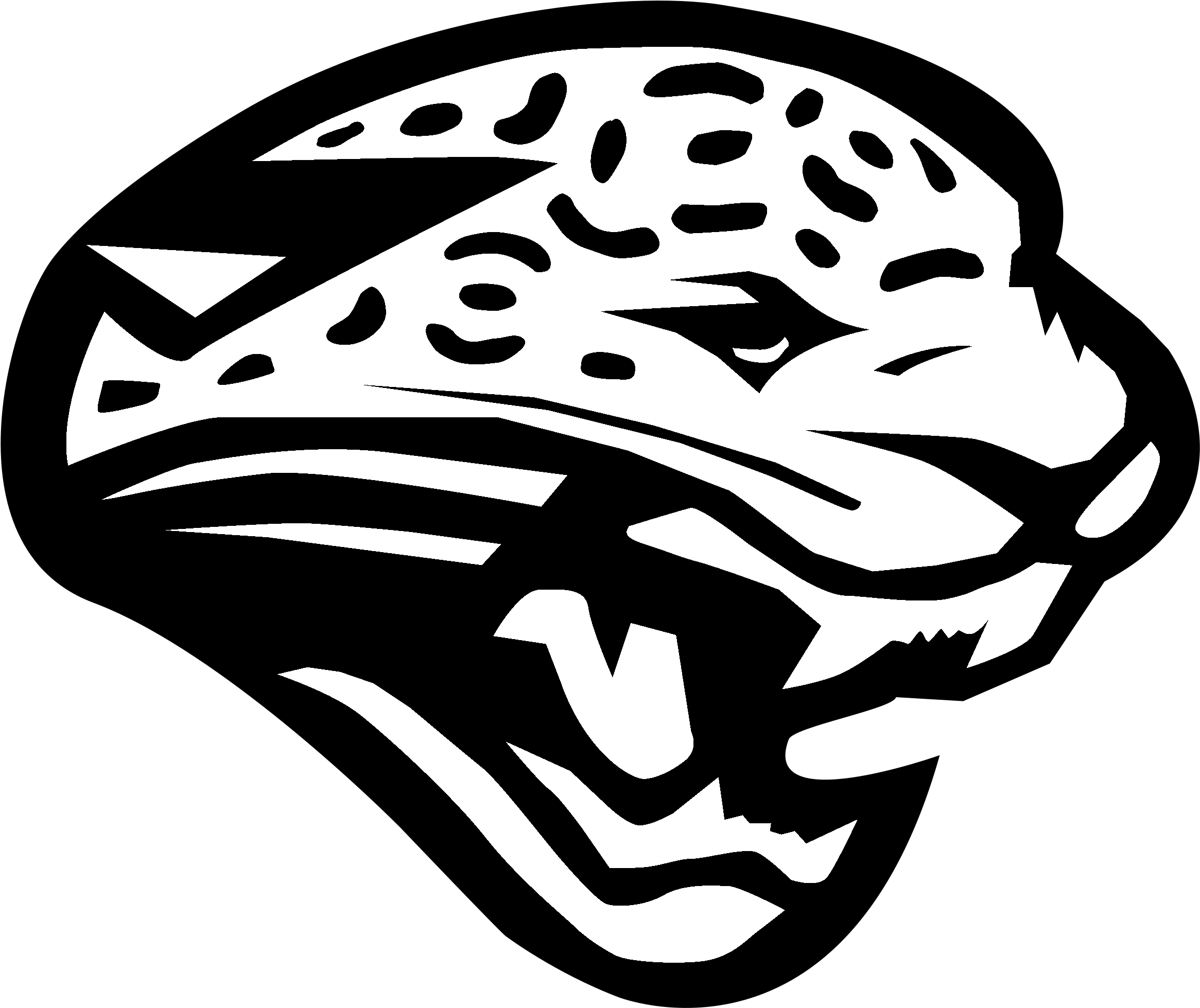 Jacksonville Jaguars 1 Logo Black And Ahite - Jacksonville Jaguars (2400x2400), Png Download