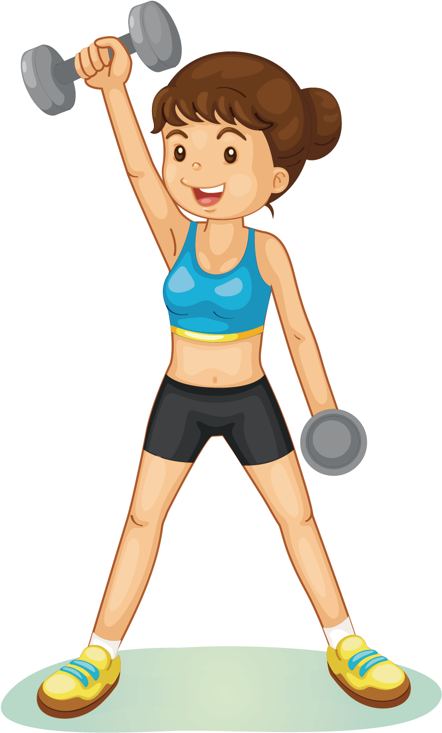 Physical Exercise Fitness Centre Weight Training Clip - Cartoon Girl Lifting Weights (1600x1600), Png Download