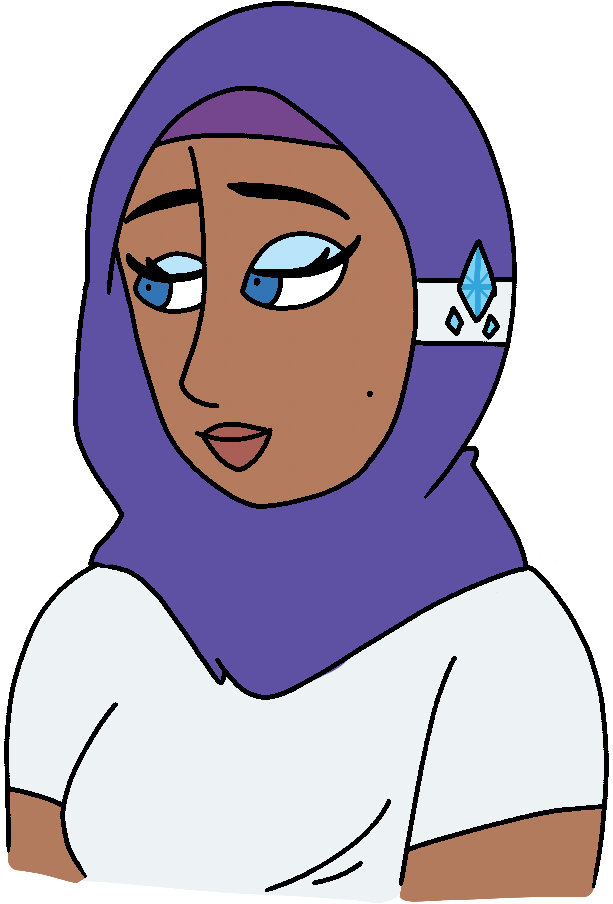Foxumbrella, Dark Skin, Hijab, Human, Humanized, Islam, - Cartoon (1152x1024), Png Download