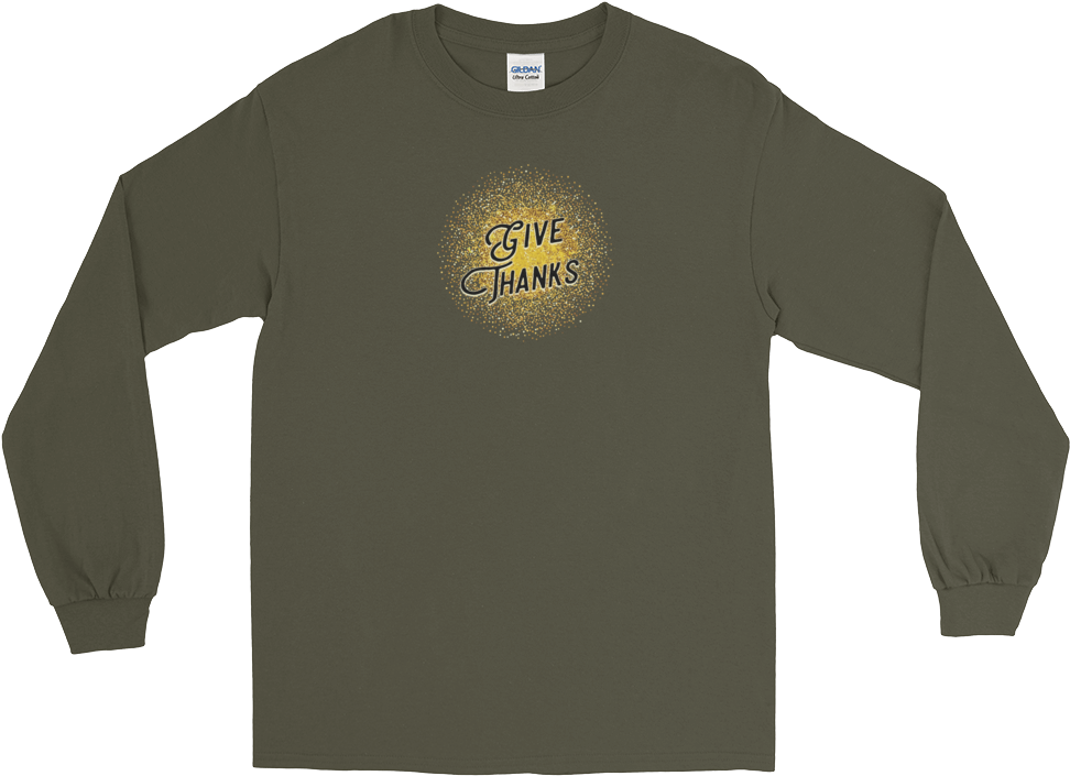 Christian Men/women Long Sleeve T-shirt Give Thanks - Long-sleeved T-shirt (1000x1000), Png Download