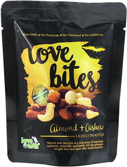 Love Bites Roasted Almond & Cashew 40g - Potato Chip (770x672), Png Download