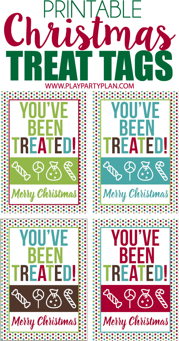 These Free Printable Christmas Treat Tags Are Perfect - Free Printable Christmas Treat Tags (646x1200), Png Download