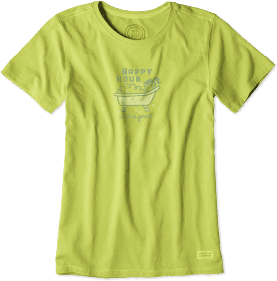 Women's Happy Hour Bubble Bath - Life Is Good Womens T Shirt Jeep (570x570), Png Download