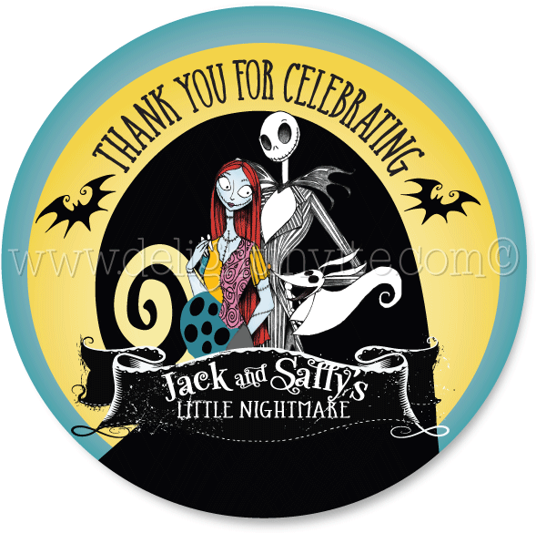 Nightmare Before Christmas Baby Shower Favor Tags - Shower Bebe Nightmare Before Christmas (612x612), Png Download