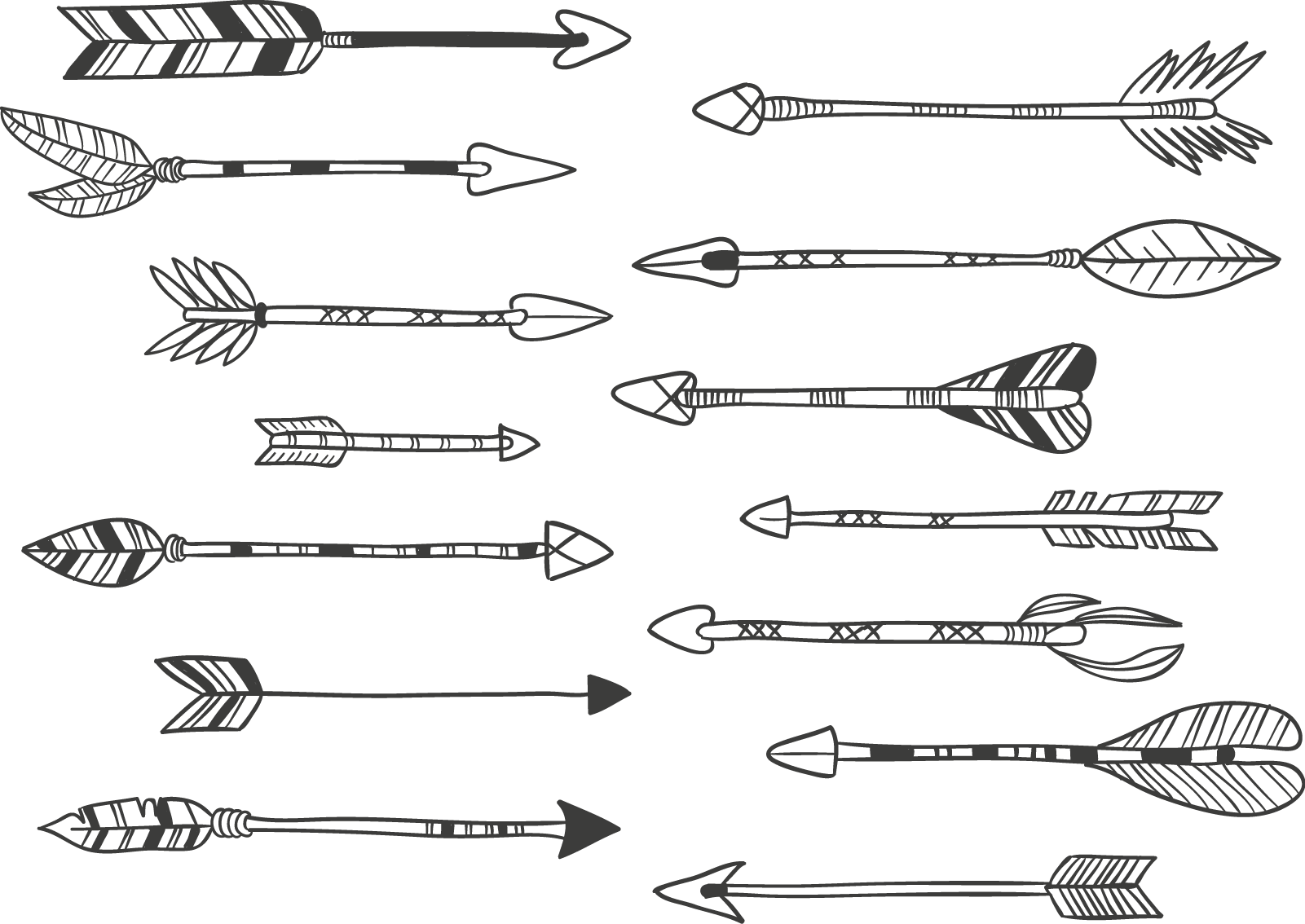 Calligraphy Clipart Arrow - Arrow Design Black (1601x1134), Png Download