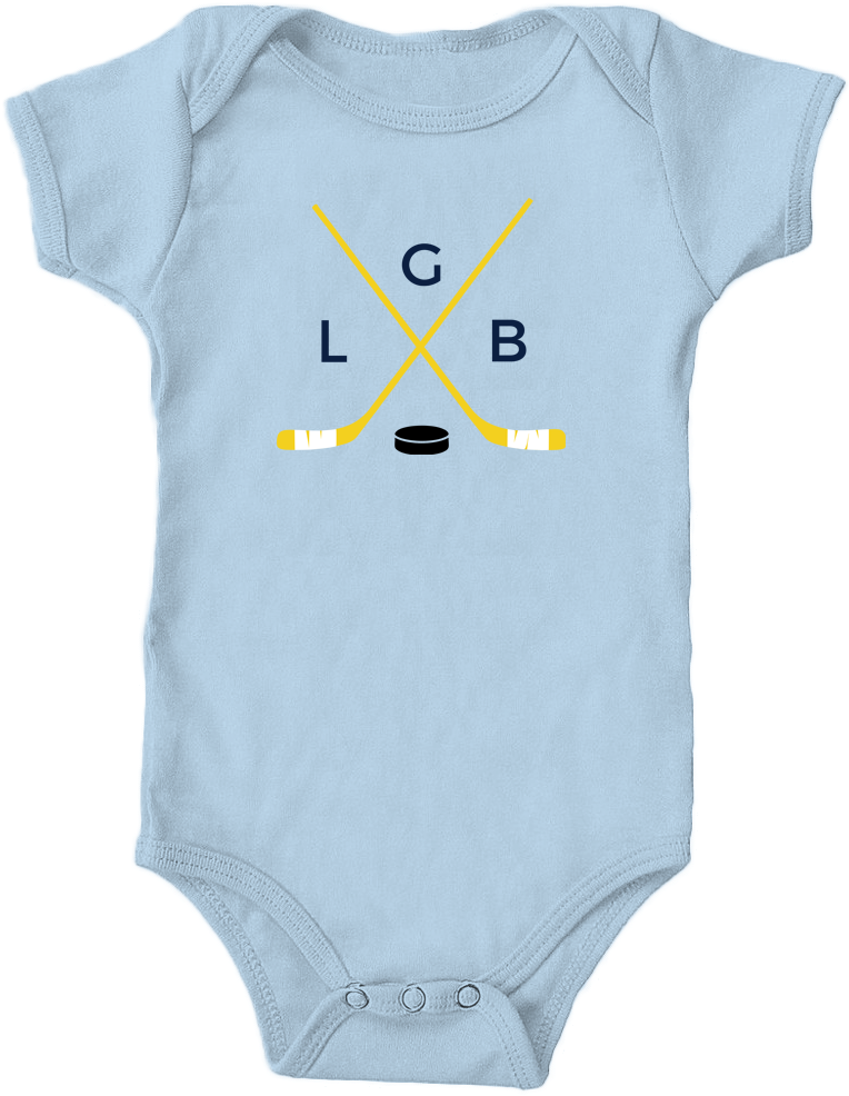 Baby Onesie Crossed Hockey Sticks Lgb - Hard Rock Baby Romper (1024x1024), Png Download