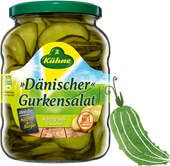 Cucumber Salad - Danish Style - Kuhne Gourmet Selection Mild &spicy (437x747), Png Download