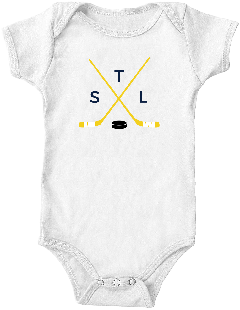 Baby Onesie Crossed Hockey Sticks Stl - Cool Baby Onesies (1024x1024), Png Download