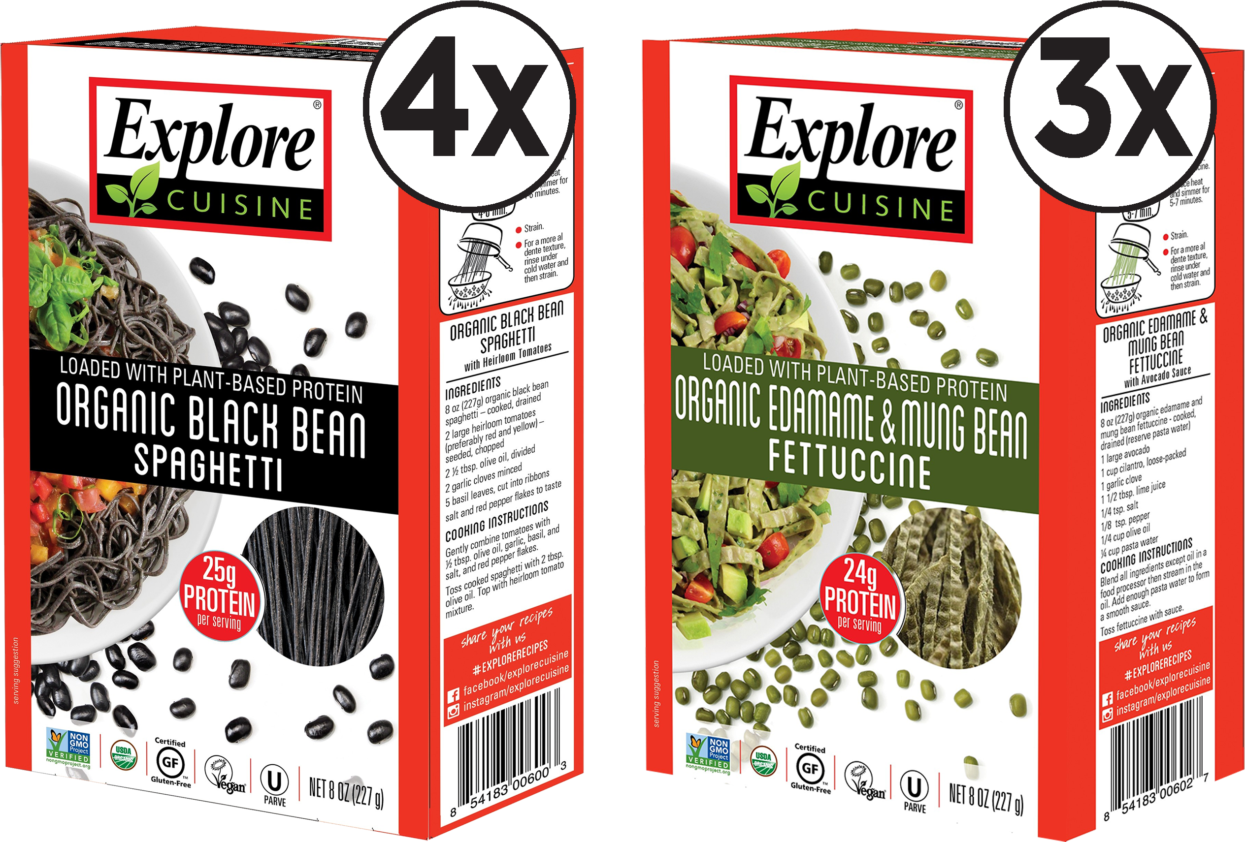 Best Seller Bonus Pack - Explore Cuisine Organic Edamame & Mung Bean Fettuccine (2710x1939), Png Download