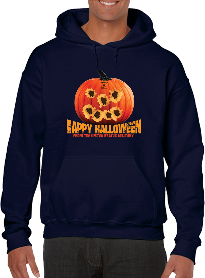 Tactical Halloween Pumpkin Bullet Hole Carving Pullover - Sweatshirt (875x1134), Png Download