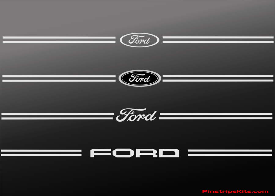 Ford Vinyl Emblem Logo Decal Pinstripe Kit - Ford (900x642), Png Download