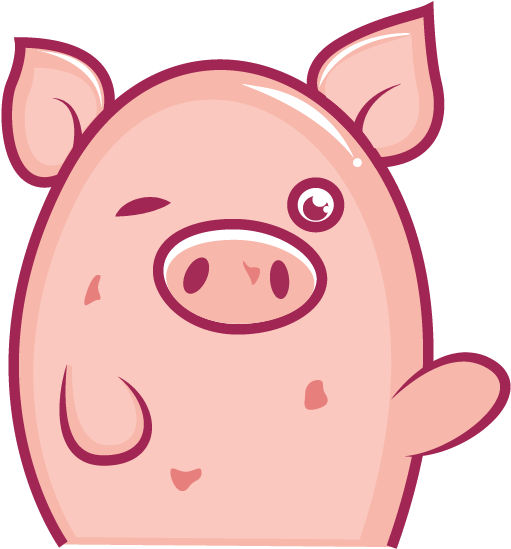 Cute Pig Sticker - Illustration (618x618), Png Download