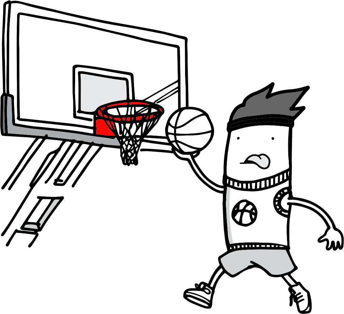 Png Freeuse Library Basketball Hoop Black And White - Streetball (1200x1200), Png Download