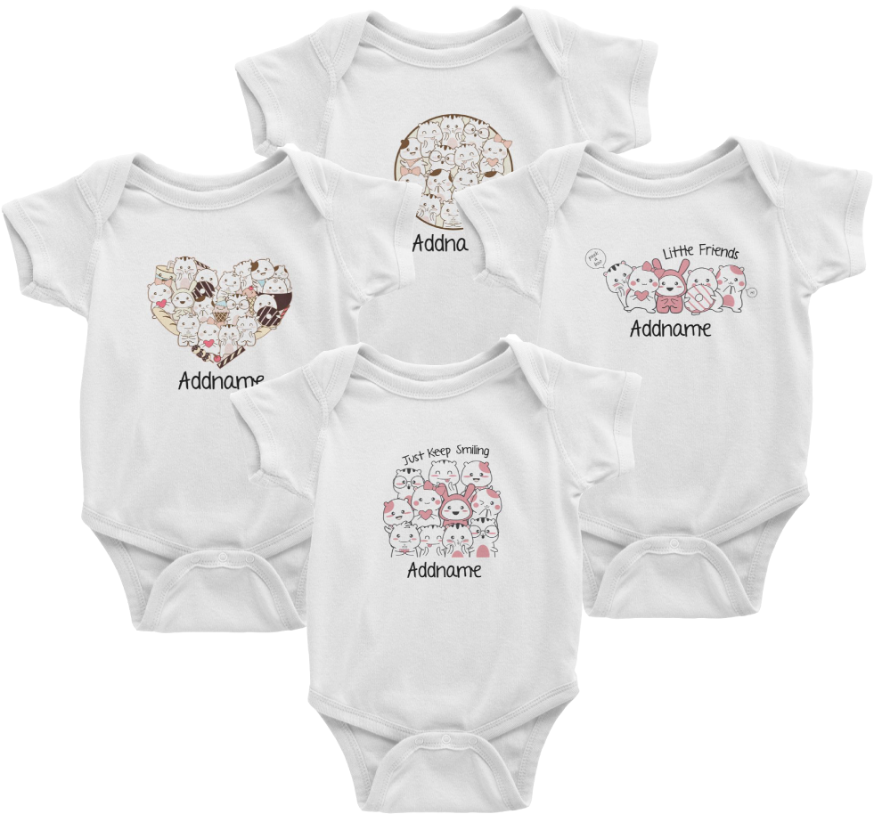 Baby Romper Cute Animal Friends - Girl (1000x1000), Png Download