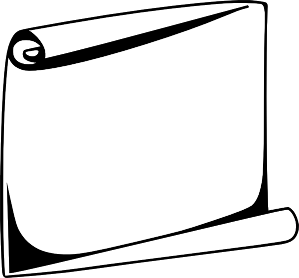 White Scroll Png - Scroll Png Black And White (600x557), Png Download