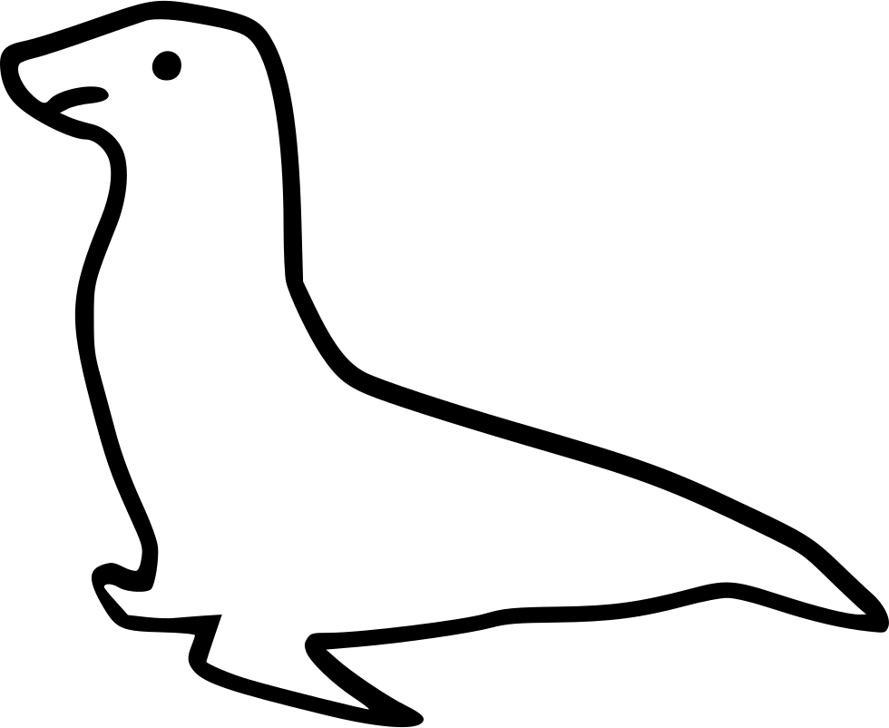 Seal Drawing Sea Dog - Line Art (980x802), Png Download