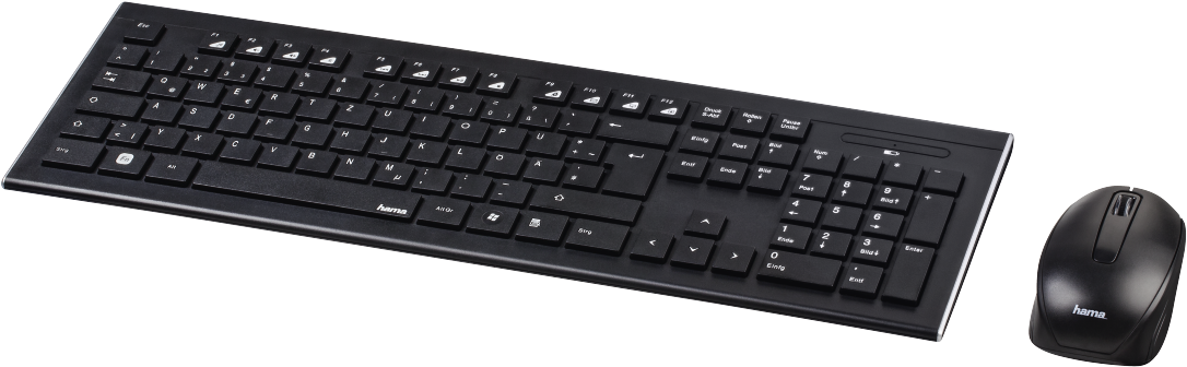 "cortino" Wireless Keyboard/mouse Set - Dell Km636 Wireless Keyboard & Mouse Black (1100x1100), Png Download